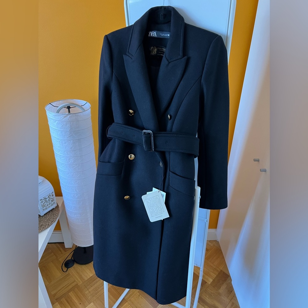 Zara Black Belted Coat